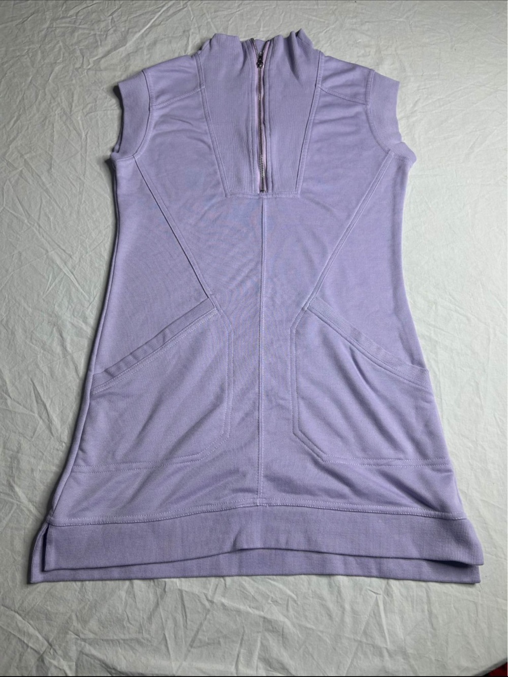 Sleeveless Lavender Zip-Front Dress